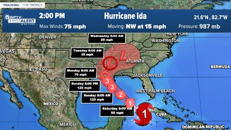 La tormenta tropical Ida se fortalece y llega a huracán de categoría 1