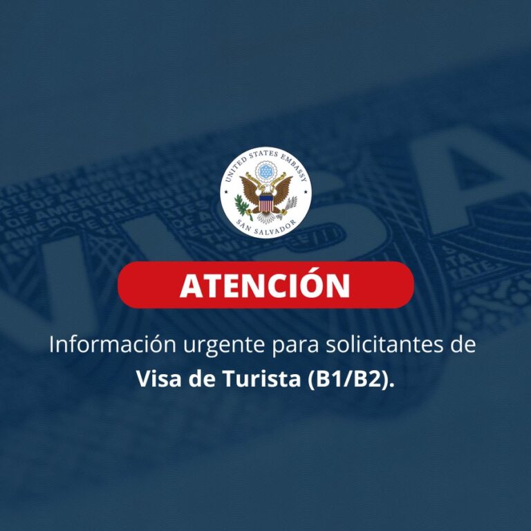 Embajada de EE.UU. en El Salvador cancela cita para solicitación de visas de turista