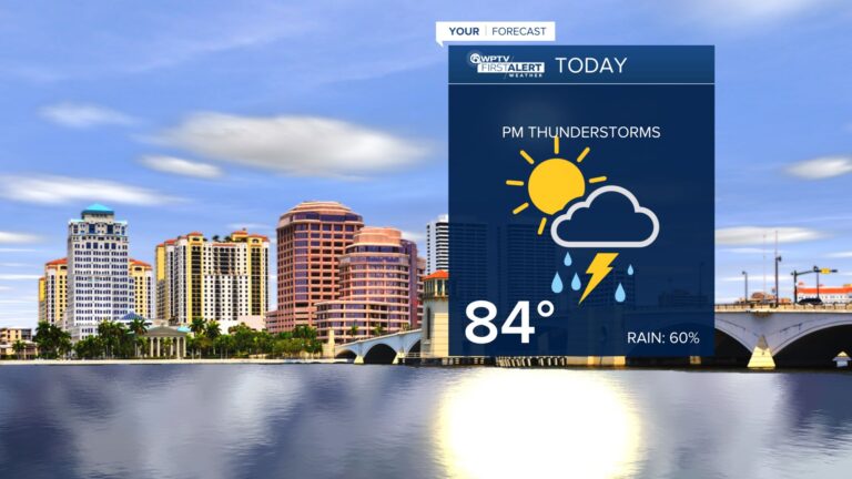 Soleado y con poca probabilidad de lluvia para el día de hoy en el Condado Palm Beach