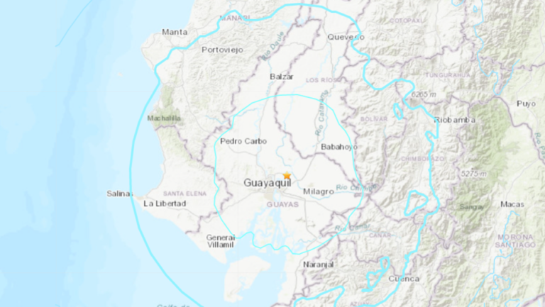 Fuerte sismo de 5,7 de magnitud  sacudió a Ecuador según el Servicio Geológico de Estados Unidos